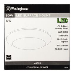 Westinghouse Oil-Rubbed Bronze Brown 3.875 in. W Steel LED Canless Recessed Downlight