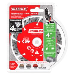 Diablo 4 in. D X 7/8 in. X .094 in. thick Diamond Segmented Turbo Masonry Cut-Off Disc