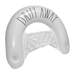 CocoNut Float Rae Dunn White Vinyl Inflatable Drift Away Floating Chair