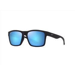 Maui Jim The Flats Sunglasses Unisex Matte Black/Blue Frame Blue Hawaii Lens Polarized