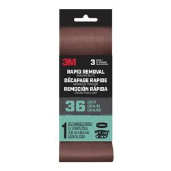 3M Rapid Removal 24 in. L X 3 in. W Aluminum Oxide Sanding Belt 36 Grit Coarse 1 pc