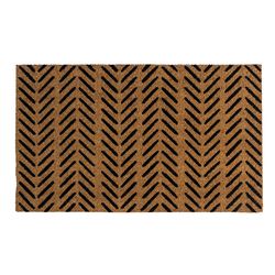 Entryways 30 in. W X 18 in. L Black/Natural Fishbone Coir Door Mat