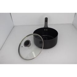 Imusa Mirro Ceramic Coated Aluminum Sauce Pan With Lid 3 qt Black