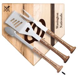Baseball BBQ MLB Stainless Steel Natural Grill Tool Set 1 pk