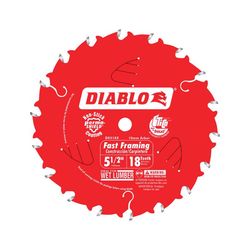 Diablo 5-1/2 in. D X 10 mm Fast Framing TiCo Hi-Density Carbide Trim Saw Blade 18 teeth 1 pk