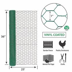 YardGard 36 in. H X 25 ft. L Steel Fencing 1 in. X 1 in. in.