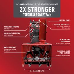 Toro 24 in. 252 cc Two stage Gas Snow Blower