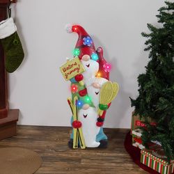 Alpine Winter Home Stacked Gnome Ski 20 in. Porch Decor