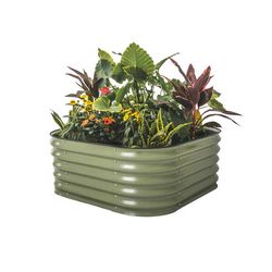 Vego Garden 17 in. H Metal 4 in 1 Raised Garden Bed Olive Green