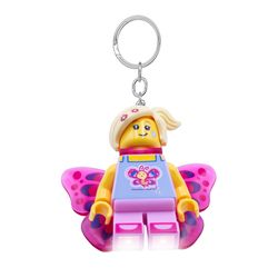 LEGO Minifigures Plastic Pink Butterfly Girl Keychain w/LED Light