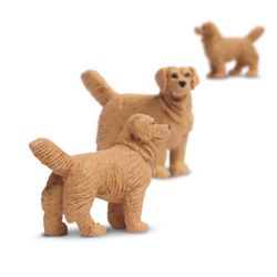 Safari Ltd. Good Luck Minis Golden Retrievers Figure Toy Brown 192 pc
