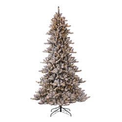 Glitzhome 9 ft. Full LED 650 ct Snow Flocked Fir Christmas Tree