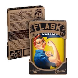 Lucky Jack 8 oz Stainless Steel We Can Do It Hip Flask