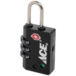 Ace 1-1/2 in. H X 1-1/8 in. W X 1/2 in. L Die-Cast Zinc 3-Dial Combination Luggage Lock