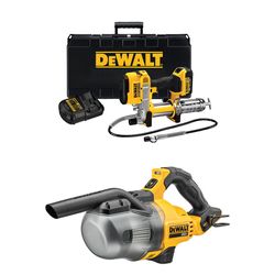 DEWALT 20V MAX* Cordless Grease Gun Kit with DEWALT 20V Cordless Dry Hand Vacuum
