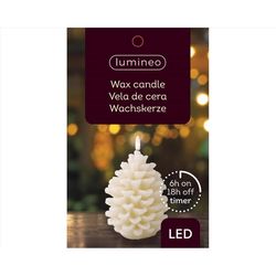 Lumineo LED Cream Pinecone Candle 6 in.