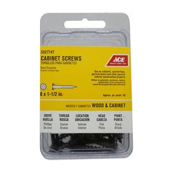 Ace No. 8 X 1-1/2 in. L Phillips Black Phosphate Cabinet Screws 50 pk