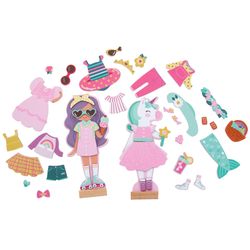 Stephen Joseph Magnetic Dress Up Doll Multicolored 42 pc