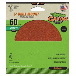 Gator 5 in. Aluminum Oxide Adhesive Sanding Disc 60 Grit Coarse 4 pk