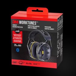 3M WorkTunes 24 dB Over-the-Head Hearing Protector Earmuff Black/Yellow 1 pair