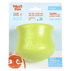 West Paw Zogoflex For Dog Green Plastic Toppl Pet Toy Large 1 pk