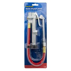 Tru-Flate Steel Inflator Gauge 1/4 FPT 1 pc