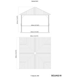 Sojag Genova Modern Gazebo 10 ft. H X 12 ft. W X 12 ft. L