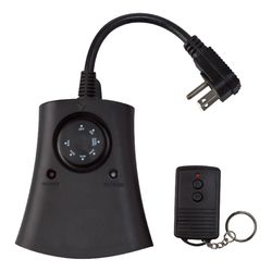 Woods Outdoor 3 Outlet Photocell Timer 125 V Black