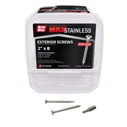 Grip-Rite PrimeGuard Max No. 8 wire X 2 in. L Silver Star Bugle Head Deck Screws 5 lb 640 pk