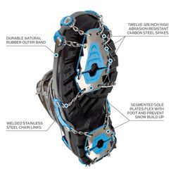 Yaktrax Summit Unisex Rubber/Steel Snow and Ice Traction Midsummer Blue W 15.5+/M 14+ Waterproof 1 p