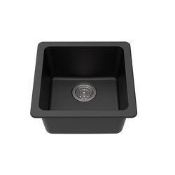 Winpro Composite Granite Dual Mount 16.62 in. W X 16.62 in. L Single Bowl Bar Sink Black