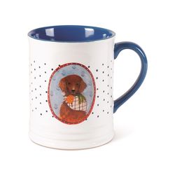 Pet Shop by Fringe Studio 12 oz Blue/White Ceramic Retriever Georgia Mug 1 pk