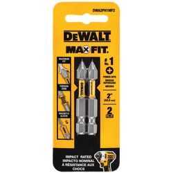 DeWalt Max Fit Phillips #1 X 2 in. L Screwdriver Bit Set Steel 2 pk
