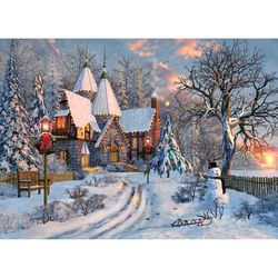 Eurographics Christmas Cottage Jigsaw Puzzle Multicolored 1000 pc