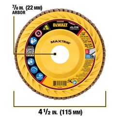 DEWALT MaxTrim 4-1/2 in. D X 7/8 in. Ceramic Trim Flap Disc 40 Grit 1 pc