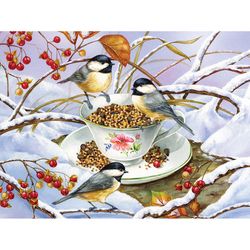 Cobble Hill Chickadee Tea Jigsaw Puzzle 275 pc