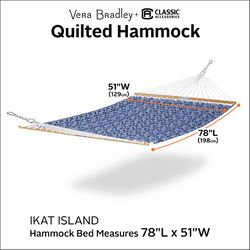 Classic Accessories 51 in. W X 78 ft. L 2 person Multi-color Ikat Island Quilted Hammock