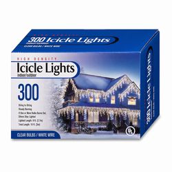 Good Tidings Incandescent Clear 300 ct Icicle Christmas Lights 9 ft.