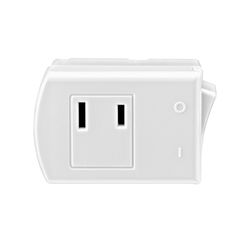 Leviton 13 amps Double Pole Rocker Plug-In Switch Tap White 1 pk