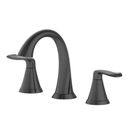 Oakbrook Collection Chloe Matte Black Contemporary Widespread Bathroom Sink Faucet 8 in.