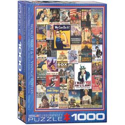 Eurographics World War I and II Vintage Posters Jigsaw Puzzle Multicolored 1000 pc