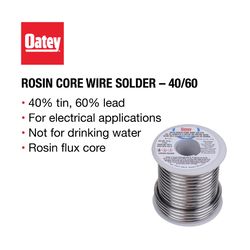 Oatey 4 oz Rosin Core Solder Wire 0.063 in. D Tin/Lead 40/60 1 pc