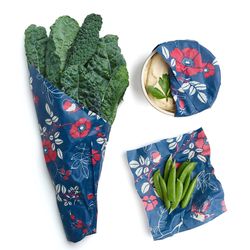 Bee's Wrap 1 each Navy Blue, Red, White, Natural Food Wrap 1 pk