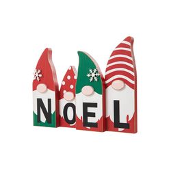 Glitzhome Multicolored Gnome Family Noel Table Decor 8.75 in.