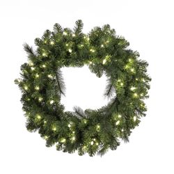 Celebrations Platinum 36 in. D LED Prelit Pure White Mixed Pine Christmas Wreath