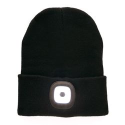 Kikkerland Lighted Winter Hat Black One Size Fits Most