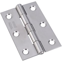 National Hardware 3 in. L Stainless Steel Narrow Hinge 2 pk