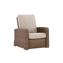 Signature Design by Ashley Carmel Bay Brown Aluminum Frame Casual Loveseat Beige