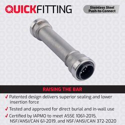QuickFitting Slip Stainless Steel Repair Coupling