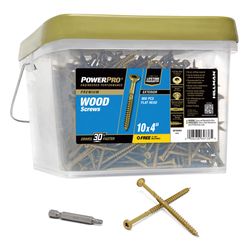Power Pro No. 10 Ga. X 4 in. L Bronze Star Flat Head Deck Screws